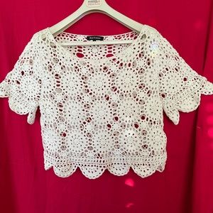 Juice couture granny crochet cropped top